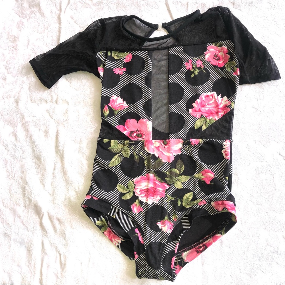 Oh La La dancewear floral Octavia leotard. Youth large.